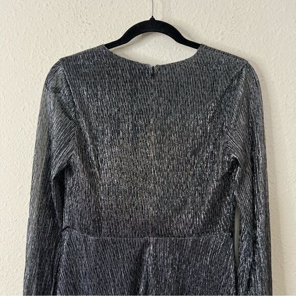 Banana Republic Pleated Metallic Faux Wrap Dress NEW Size 4 (MISSING RIBBON) - Picture 10 of 12
